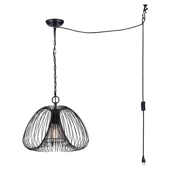 Canarm Stockholm 1 Light 16" Pendant, Black