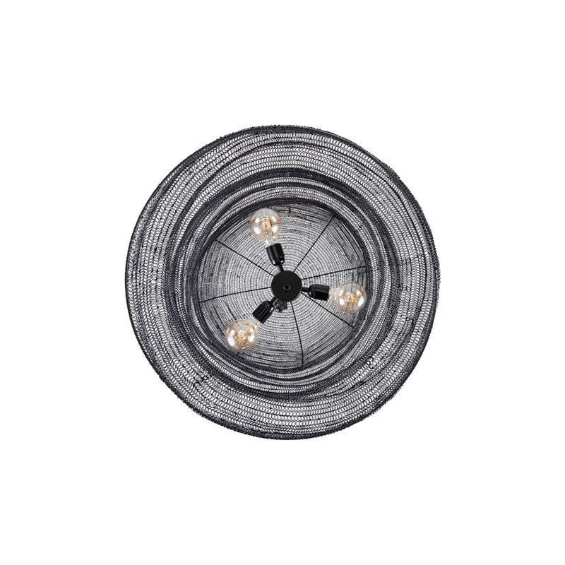 Canarm Kara 20in 3-Light Pendant | Industrial Matte Black and Mesh Iron | Kitchen Island & Dining Room | 20 x 20 x 31 in | Model IPL2154B03BP
