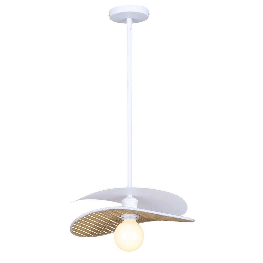 Canarm Elodie 1 Light 13.75" Pendant, Matte White - IPL2181B01WHP