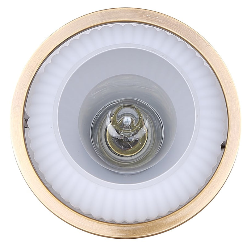 Canarm Eve 6in 1-Light Pendant | Modern Gold and Ribbed Opal Glass | Kitchen Island & Dining Room | 6 x 6 x 14.625 in | Model IPL2190B01GD
