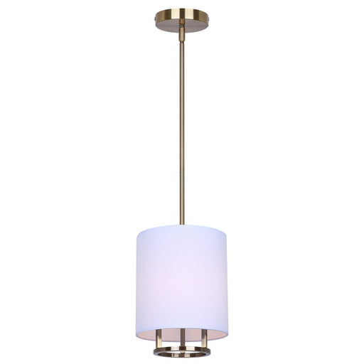 Canarm Bonnie 1 Light 8" Pendant, Gold/Matte White - IPL2191B01GD