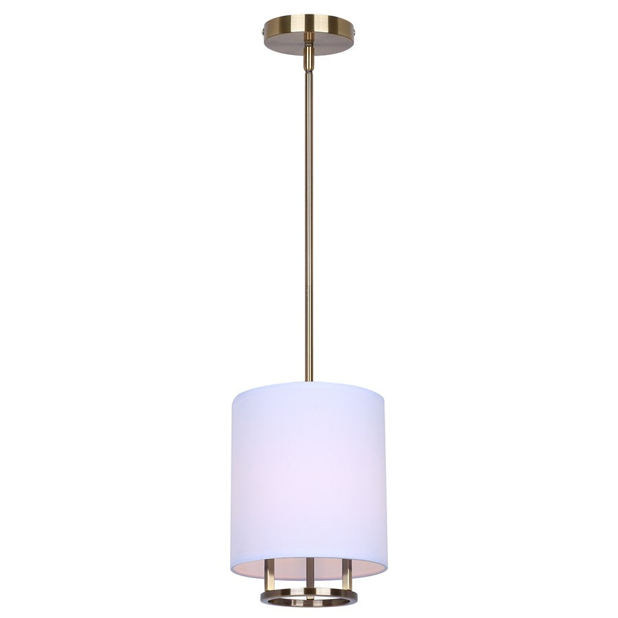 Canarm Bonnie 1 Light 8" Pendant, Gold/Matte White - IPL2191B01GD