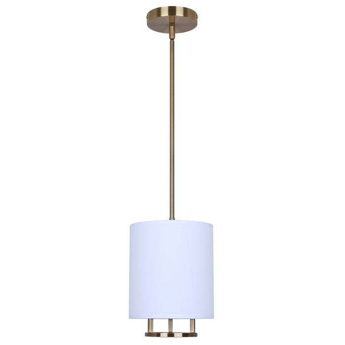 Canarm Bonnie 1 Light 8" Pendant, Gold/Matte White