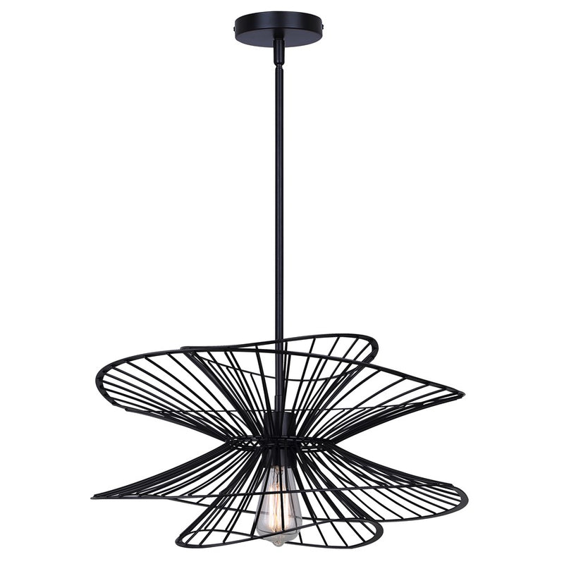 Canarm Channel 20in 6-Light Pendant | Industrial Black Steel | Kitchen Island & Dining Room | 20 x 20 x 16.625 in | Model IPL2193B01BK