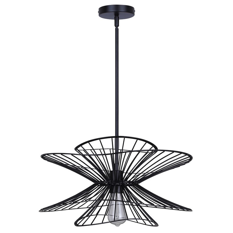 Canarm Channel 20in 6-Light Pendant | Industrial Black Steel | Kitchen Island & Dining Room | 20 x 20 x 16.625 in | Model IPL2193B01BK