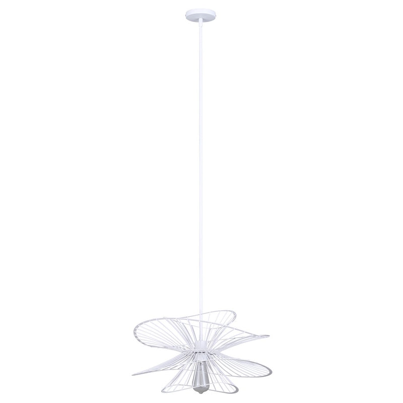 Canarm Channel 20in 1-Light Pendant | Industrial White Steel | Kitchen Island & Dining Room | 20 x 20 x 16.625 in | Model IPL2193B01WH