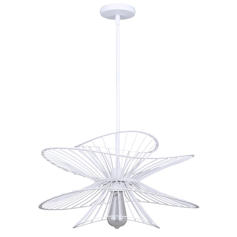 Canarm Channel 20in 1-Light Pendant | Industrial White Steel | Kitchen Island & Dining Room | 20 x 20 x 16.625 in | Model IPL2193B01WH