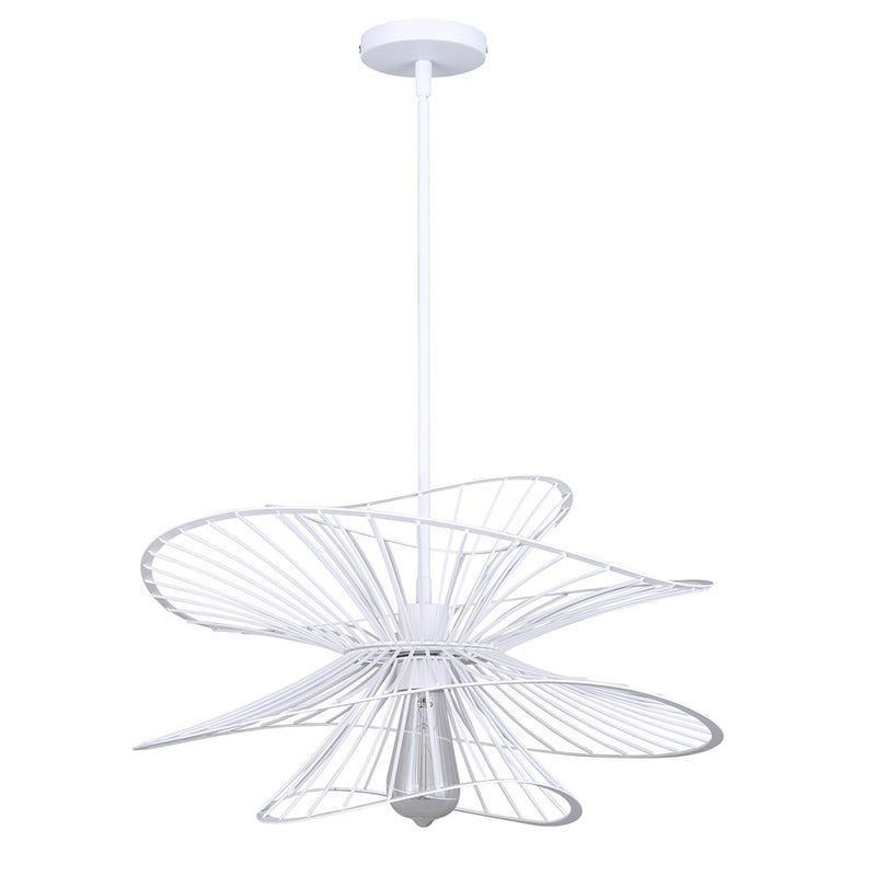 Canarm Channel 20in 1-Light Pendant | Industrial White Steel | Kitchen Island & Dining Room | 20 x 20 x 16.625 in | Model IPL2193B01WH