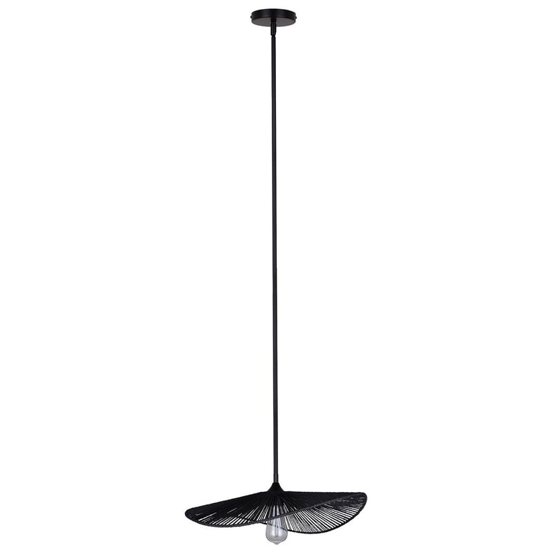 Canarm Georgia 20in 1-Light Pendant | Boho Black Woven Steel | Dining Room & Living Area | 20 x 20 x 9.375 in | Model IPL2208B01BK