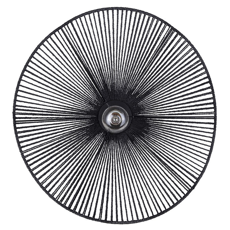 Canarm Georgia 20in 1-Light Pendant | Boho Black Woven Steel | Dining Room & Living Area | 20 x 20 x 9.375 in | Model IPL2208B01BK