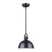 Canarm Polo 9in 1-Light Pendant | Matte Black Steel | Entryway & Kitchen Island | 9 x 9 x 59.75 in | Model IPL222B01BK
