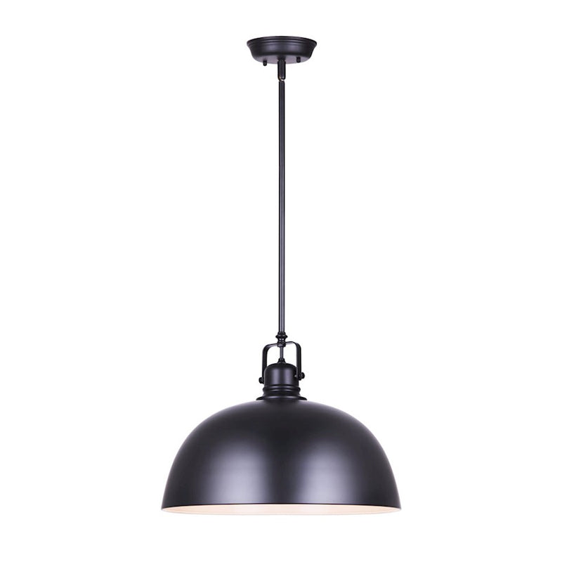 Canarm Polo 16in 1-Light Pendant | Matte Black Steel | Entryway & Kitchen Island | 16 x 16 x 15 in | Model IPL222B01BK16