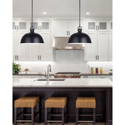 Canarm Polo 16in 1-Light Pendant | Matte Black Steel | Entryway & Kitchen Island | 16 x 16 x 15 in | Model IPL222B01BK16