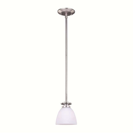 Canarm New Yorker 5in 1-Light Pendant | Brushed Pewter Steel and Flat White Opal Glass | Kitchen Island & Dining Room | Model IPL256A01BPT