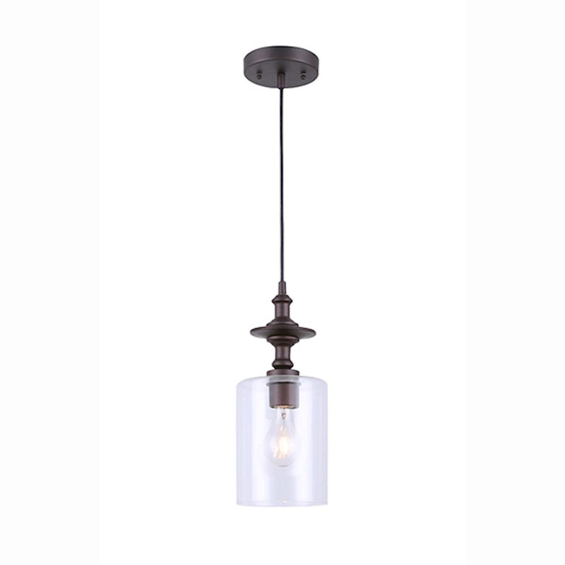 Canarm York 60in 1-Light Cord Pendant | Oil Rubbed Bronze and Clear Glass | Kitchen Island & Dining Room | 5.5 x 5.5 x 60 in | Model IPL276B01ORB