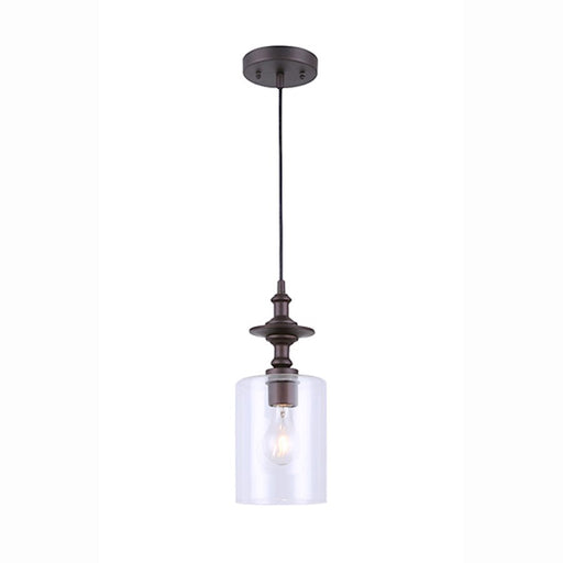 Canarm York 60in 1-Light Cord Pendant | Oil Rubbed Bronze and Clear Glass | Kitchen Island & Dining Room | 5.5 x 5.5 x 60 in | Model IPL276B01ORB