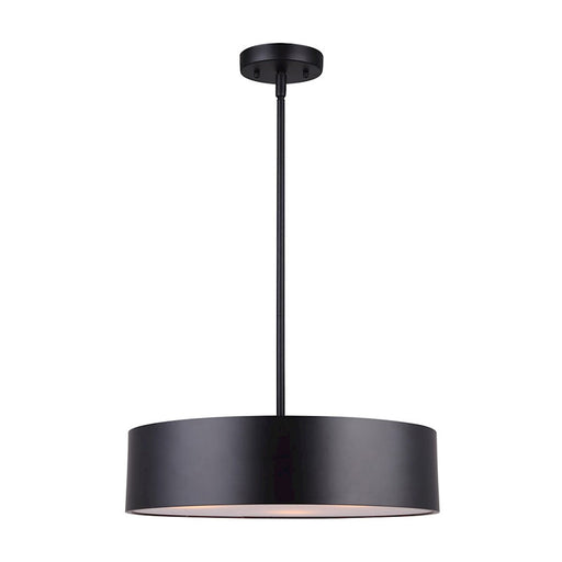 Canarm Dexter 54.5in 3-Light Pendant | Matte Black and Frosted Glass | Kitchen Island & Dining Room | 15.75 x 15.75 x 54.5 in | Model IPL318A03BK16