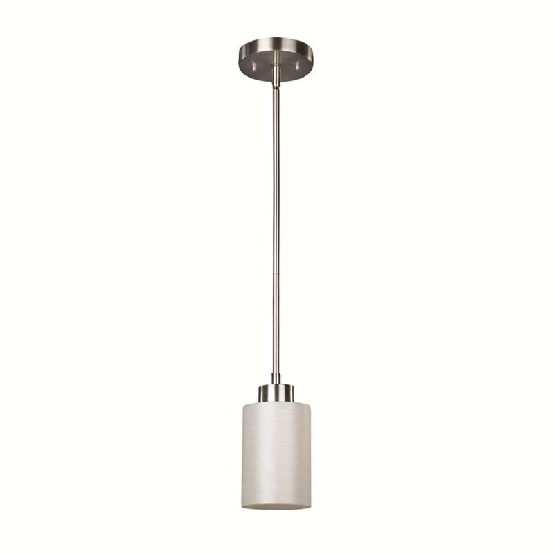 Canarm Margo 1-Light Pendant | Brushed Pewter Steel and White Painted Glass | Kitchen Island & Dining Room | 4.75 x 58.25 in | Model IPL359A01BPT