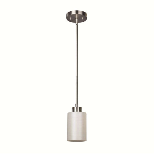Canarm Margo 1-Light Pendant | Brushed Pewter Steel and White Painted Glass | Kitchen Island & Dining Room | 4.75 x 58.25 in | Model IPL359A01BPT