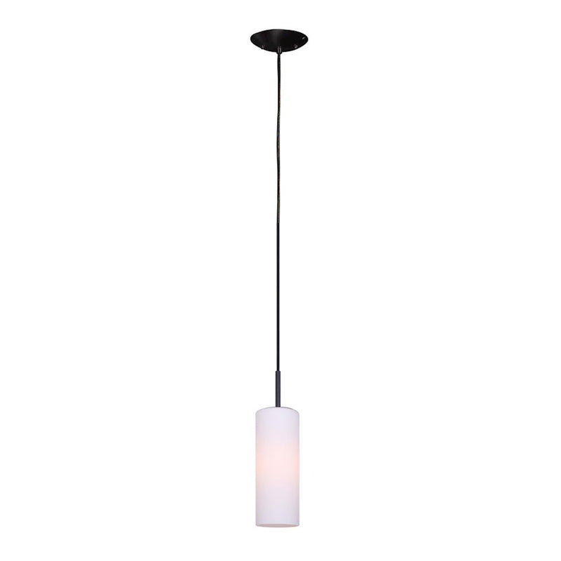 Canarm Toni 4.75in 1-Light Pendant | Modern Matte Black and Opal Glass | Kitchen Island & Entryway | 4.75 x 4.75 x 63 in | Model IPL379A01BK