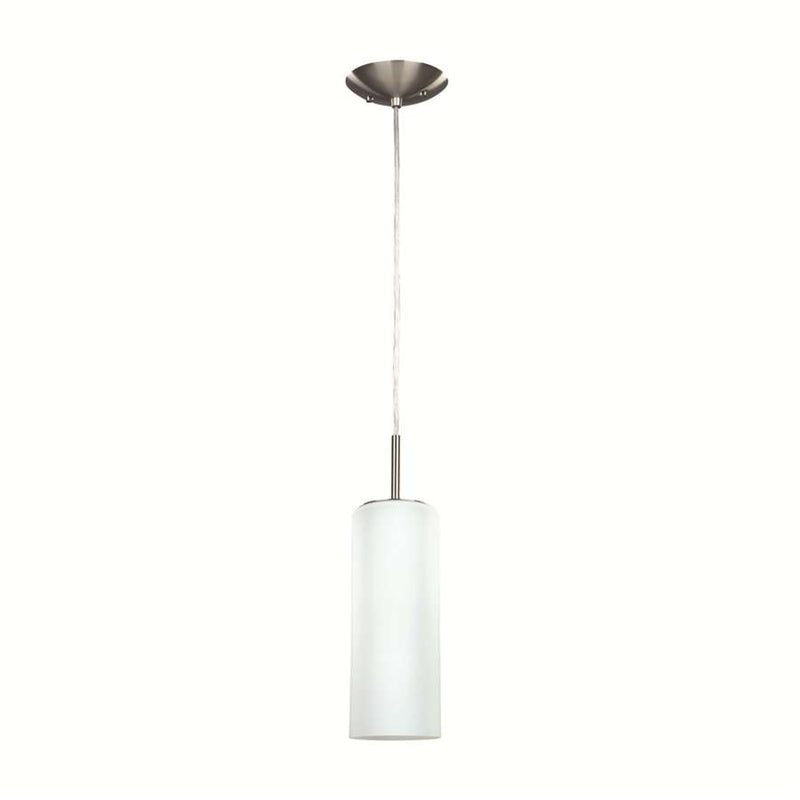 Canarm Toni 4.75in 1-Light Pendant | Modern Brushed Pewter and Opal Glass | Kitchen Island & Entryway | 4.75 x 4.75 x 63 in | Model IPL379A01BPT
