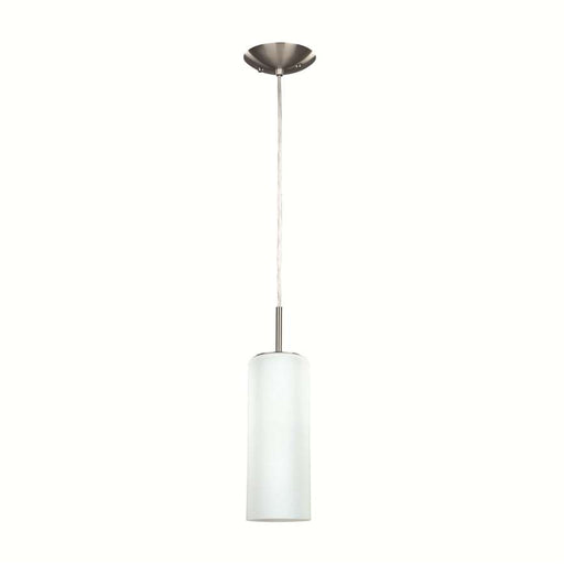 Canarm Toni 4.75in 1-Light Pendant | Modern Brushed Pewter and Opal Glass | Kitchen Island & Entryway | 4.75 x 4.75 x 63 in | Model IPL379A01BPT