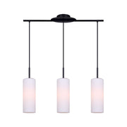 Canarm Toni 28in 3-Light Pendant | Modern Matte Black and Opal Glass | Kitchen Island & Entryway | 28 x 6 x 16.5-64.5 in | Model IPL379A03BK