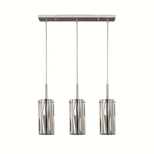 Canarm Cloe 24in 3-Light Pendant | Contemporary Chrome and Patterned Glass | Kitchen Island & Dining Room | 24 x 55 in | Model IPL392A03CH