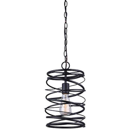 Canarm Ryland 8in 1-Light Pendant | Modern Black Finish | Kitchen Island & Dining Room | 8 x 14 in | Model IPL411B01BK