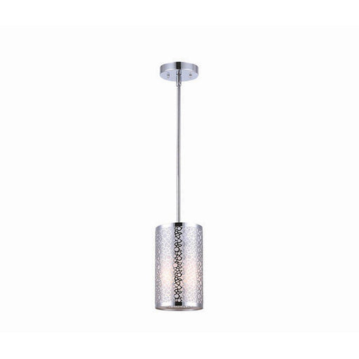 Canarm Montreal 6in 1-Light Rod Pendant | Modern Chrome and Sparkly Paper Shade | Kitchen Island & Dining Room | 6 x 6 x 60 in | Model IPL527A01CH
