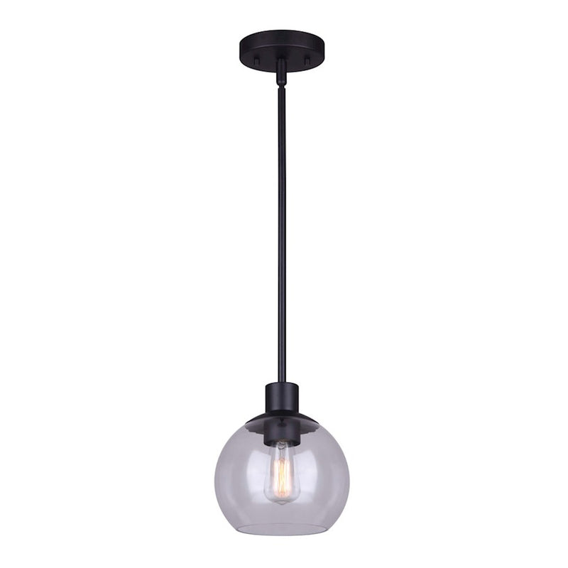 Canarm Landry 7in 3-Light Pendant | Modern Black Metal | Kitchen Island & Dining Room | 7 x 7 x 17 in | Model IPL560B01BK