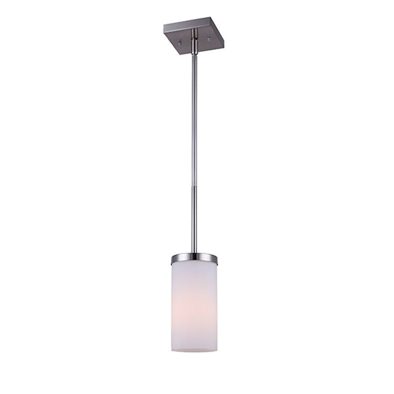 Canarm River 1-Light Pendant | Brushed Nickel and Flat Opal Glass | Kitchen Island & Dining Room | 4 x 58 in | Model IPL578A01BN