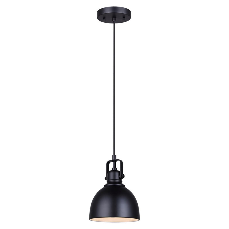 Canarm Polo 1 Light 6.25" Pendant, Matte Black