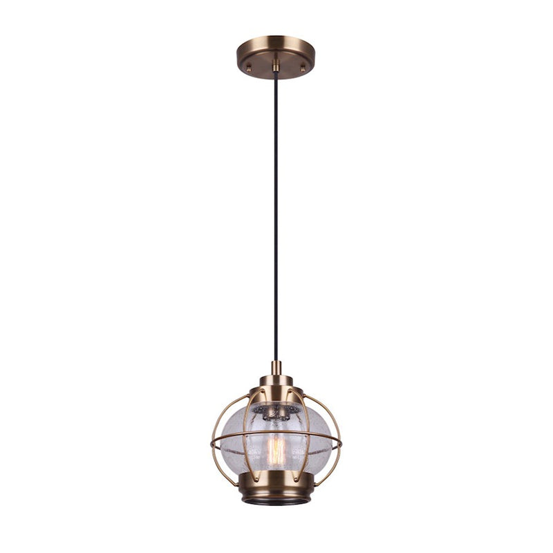 Canarm Potter 8in 1-Light Pendant | Vintage Gold Metal | Kitchen Island & Dining Room | 8 x 8 x 10 in | Model IPL636A01GD