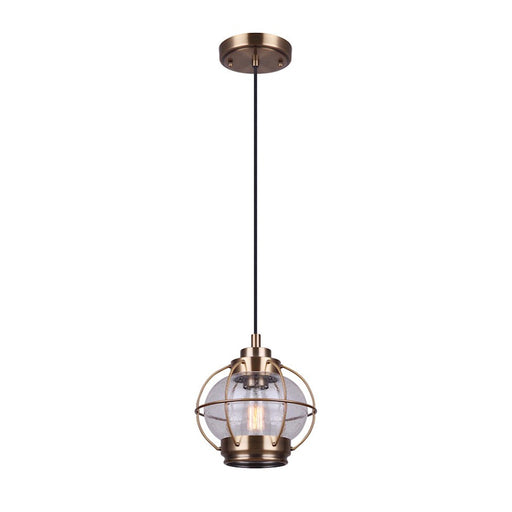 Canarm Potter 8in 1-Light Pendant | Vintage Gold Metal | Kitchen Island & Dining Room | 8 x 8 x 10 in | Model IPL636A01GD