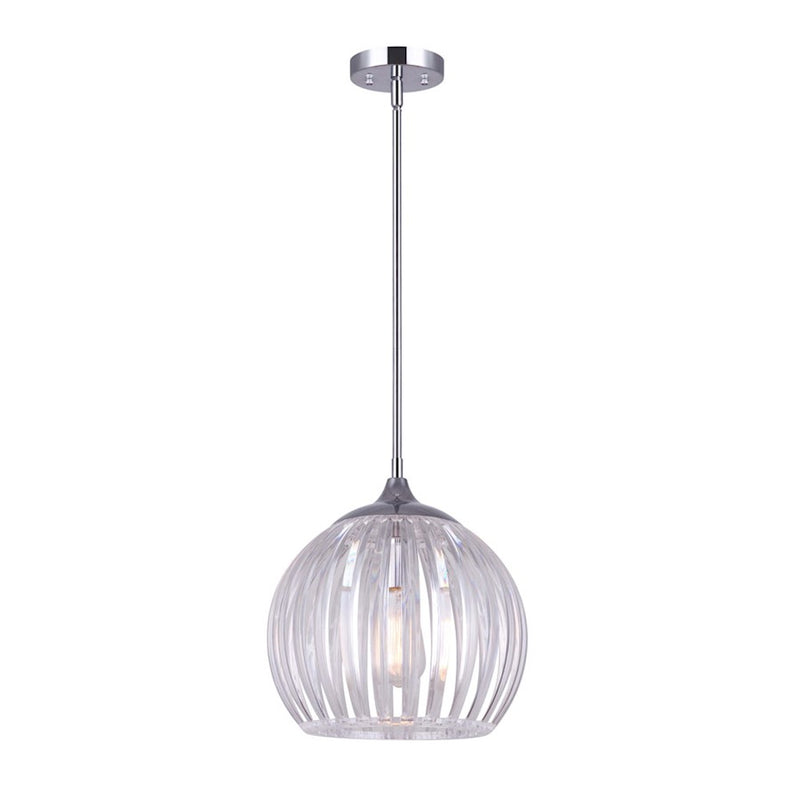 Canarm Pipa 12in 1-Light Pendant | Chrome Metal | Kitchen Island & Dining Room | 12 x 12 x 15 in | Model IPL645B01CH