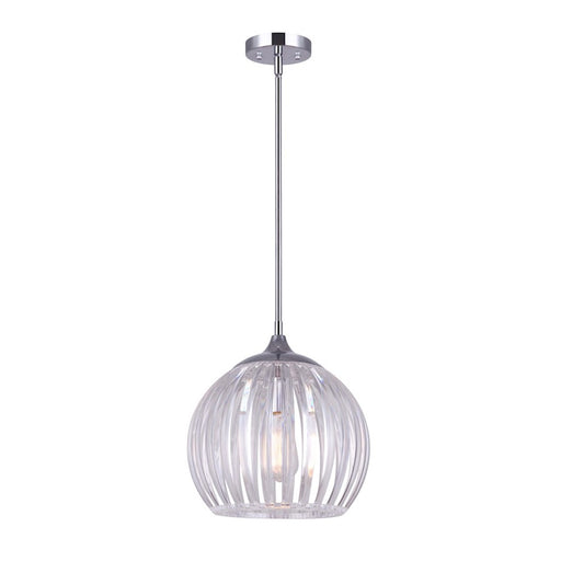 Canarm Pipa 12in 1-Light Pendant | Chrome Metal | Kitchen Island & Dining Room | 12 x 12 x 15 in | Model IPL645B01CH