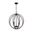 Canarm Armelle 4 Light 19.75" Pendant, Black/Grey/Faux Wood - IPL673B04BKD20