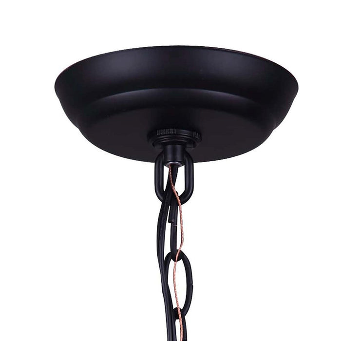 Canarm Armelle 4 Light 19.75" Pendant, Black/Grey/Faux Wood