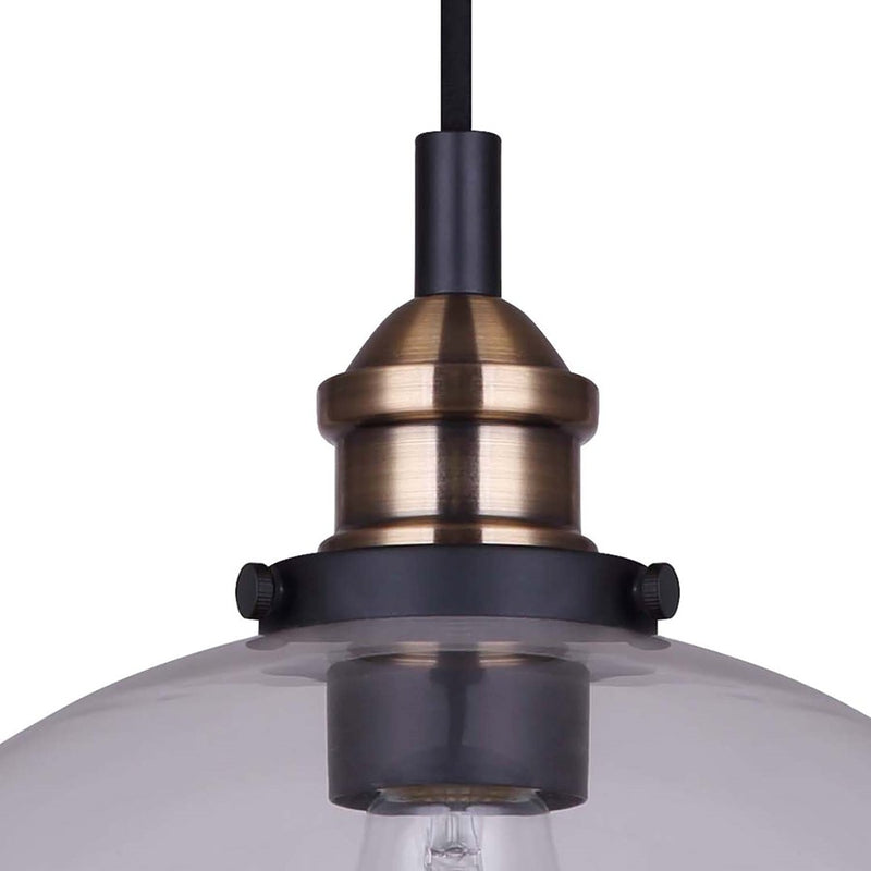 Canarm Thea 1 Light Pendant, Matte Black/Gold