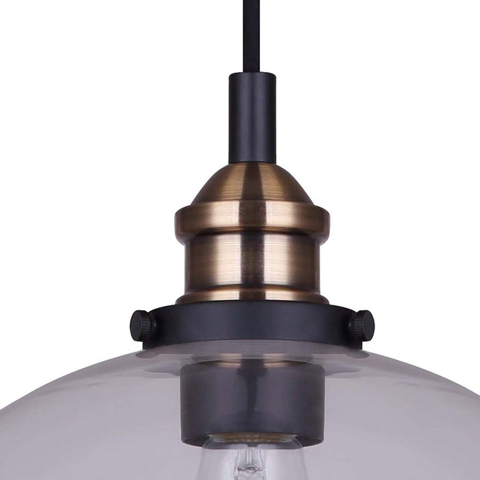 Canarm Thea 1 Light Pendant, Matte Black/Gold