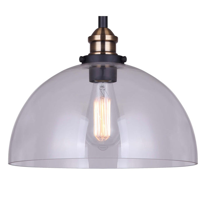 Canarm Thea 1 Light Pendant, Matte Black/Gold