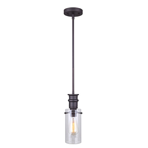 Canarm Albany 5in 1-Light Pendant | Traditional Oil Rubbed Bronze and Clear Glass | Kitchen Island & Dining Room | Model IPL679A01ORB