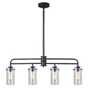 Canarm Albany 36in 4-Light Pendant | Oil Rubbed Bronze and Clear Glass | Kitchen Island & Dining Room | 36 x 5 x 22 in | Model IPL679A04ORB