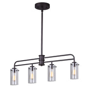 Canarm Albany 36in 4-Light Pendant | Oil Rubbed Bronze and Clear Glass | Kitchen Island & Dining Room | 36 x 5 x 22 in | Model IPL679A04ORB