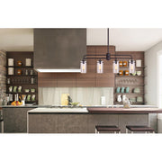 Canarm Albany 36in 4-Light Pendant | Oil Rubbed Bronze and Clear Glass | Kitchen Island & Dining Room | 36 x 5 x 22 in | Model IPL679A04ORB