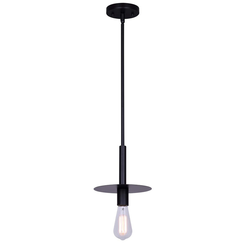 Canarm Viggo 8in 1-Light Pendant | Matte Black | Kitchen Island & Dining Room | 8 x 8 x 16 in | Model IPL696B01BK