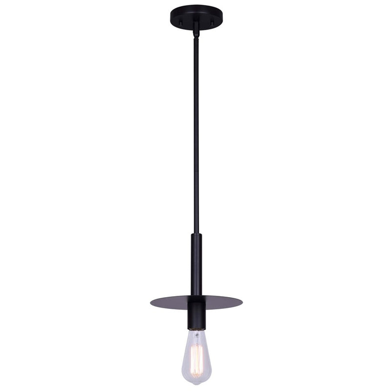 Canarm Viggo 8in 1-Light Pendant | Matte Black | Kitchen Island & Dining Room | 8 x 8 x 16 in | Model IPL696B01BK