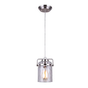 Canarm Arden 5.5in 1-Light Pendant | Brushed Nickel and Clear Glass | Dining Room & Entryway | 5.5 x 58 in | Model IPL707A01BN