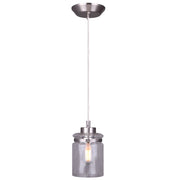 Canarm Arden 5.5in 1-Light Pendant | Brushed Nickel and Clear Glass | Dining Room & Entryway | 5.5 x 58 in | Model IPL707A01BN